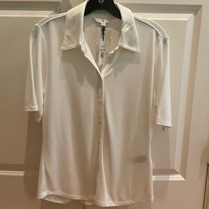 Banana Republic White Button Up Short Sleeve Shirt
